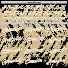 Laden Sie das Bild in den Galerie-Viewer, Uksn Individuelles Schwarz Vegas-Gold-Weiß Zerrissen Scharfer Pinselstrich Spritzer Funktions-T-Shirt