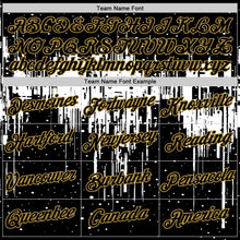 Laden Sie das Bild in den Galerie-Viewer, Uksn Individuelles Schwarz Weiß-Altgold Tropfende Spritzer Farbe Funktions-T-Shirt