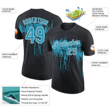 Laden Sie das Bild in den Galerie-Viewer, Uksn Individuelles Schwarz Pantherblau-Weiß Tropfende Spritzer Farbe Funktions-T-Shirt