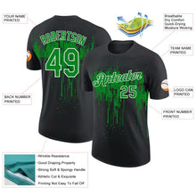 Laden Sie das Bild in den Galerie-Viewer, Uksn Individuelles Schwarz Grasgrün-Weiß Tropfende Spritzer Farbe Funktions-T-Shirt