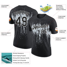 Laden Sie das Bild in den Galerie-Viewer, Uksn Individuelles Schwarz Silber-Weiß Tropfende Spritzer Farbe Funktions-T-Shirt