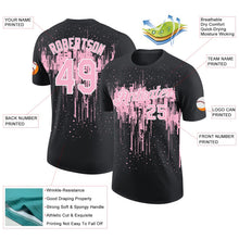 Laden Sie das Bild in den Galerie-Viewer, Uksn Individuelles Schwarz Hellrosa-Weiß Tropfende Spritzer Farbe Funktions-T-Shirt