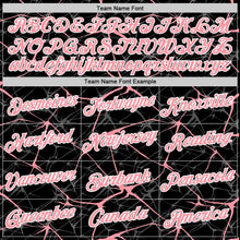 Laden Sie das Bild in den Galerie-Viewer, Uksn Individuelles Schwarz Mittelrosa Grau-Weiß Abstrakt Netzwerk Crackle Funktions-T-Shirt