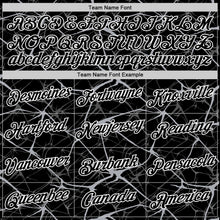 Laden Sie das Bild in den Galerie-Viewer, Uksn Individuelles Schwarz Grau-Weiß Abstrakt Netzwerk Crackle Funktions-T-Shirt