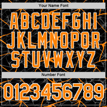 Laden Sie das Bild in den Galerie-Viewer, Uksn Individuelles Schwarz Bay Orange Grau-Weiß Abstrakt Netzwerk Crackle Funktions-T-Shirt
