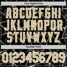 Laden Sie das Bild in den Galerie-Viewer, Uksn Individuelles Schwarz Vegas-Gold Grau-Weiß Abstrakt Netzwerk Crackle Funktions-T-Shirt
