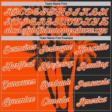 Laden Sie das Bild in den Galerie-Viewer, Uksn Individuelles Schwarz Orange-Weiß Hawaii Tropisch Küstenpalmen Funktions-T-Shirt