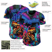 Laden Sie das Bild in den Galerie-Viewer, Uksn Individuelles Schwarz Dunkelviolett-Himmelblau Cyber Tropische Palmen Musikfestival Gothic-Fantasie Authentisches Baseball-Trikot