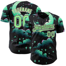 Laden Sie das Bild in den Galerie-Viewer, Uksn Individuelles Schwarz Erbsengrün-Hellrosa Galaxie Stern Nebel Authentisches Baseball-Trikot