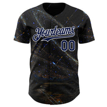 Laden Sie das Bild in den Galerie-Viewer, Uksn Individuelles Schwarz Marineblau-Weiß Galaxie Stern Authentisches Baseball-Trikot