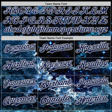 Laden Sie das Bild in den Galerie-Viewer, Uksn Individuelles Schwarz Marineblau-Weiß Galaxie Stern Nebel Authentisches Baseball-Trikot
