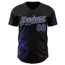 Laden Sie das Bild in den Galerie-Viewer, Uksn Individuelles Schwarz Marineblau-Weiß Galaxie Stern Authentisches Baseball-Trikot
