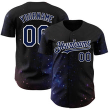 Laden Sie das Bild in den Galerie-Viewer, Uksn Individuelles Schwarz Marineblau-Weiß Galaxie Stern Authentisches Baseball-Trikot