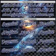 Laden Sie das Bild in den Galerie-Viewer, Uksn Individuelles Schwarz Marineblau-Weiß Galaxie Stern Nebel Authentisches Baseball-Trikot