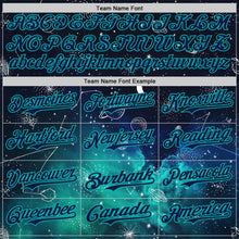 Laden Sie das Bild in den Galerie-Viewer, Uksn Individuelles Schwarz Marineblau-Aqua Galaxie Stern Authentisches Baseball-Trikot