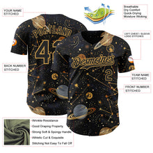 Laden Sie das Bild in den Galerie-Viewer, Uksn Individuelles Schwarz-Vegas-Gold Galaxie Stern Authentisches Baseball-Trikot