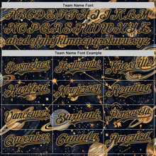 Laden Sie das Bild in den Galerie-Viewer, Uksn Individuelles Schwarz-Vegas-Gold Galaxie Stern Authentisches Baseball-Trikot