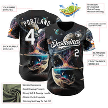 Laden Sie das Bild in den Galerie-Viewer, Uksn Individuelles Schwarz-Weiß Galaxie Stern Nebel Authentisches Baseball-Trikot