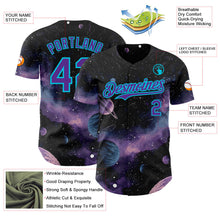 Laden Sie das Bild in den Galerie-Viewer, Uksn Individuelles Schwarz Violett-Lakes Blau Galaxie Stern Nebel Authentisches Baseball-Trikot