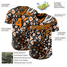 Laden Sie das Bild in den Galerie-Viewer, Uksn Individuelles Schwarz Bay Orange-Weiß Leopardenprint Tigerstreifen Authentisches Baseball-Trikot