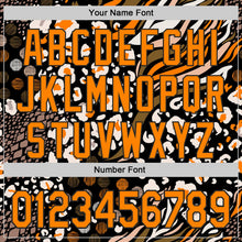 Laden Sie das Bild in den Galerie-Viewer, Uksn Individuelles Schwarz Bay Orange-Weiß Leopardenprint Tigerstreifen Authentisches Baseball-Trikot