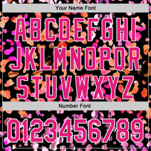 Laden Sie das Bild in den Galerie-Viewer, Uksn Individuelles Schwarz Hot Pink-Weiß Leopardenprint Authentisches Baseball-Trikot
