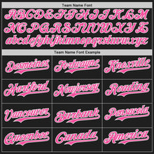 Laden Sie das Bild in den Galerie-Viewer, Uksn Individuelles Schwarz Pink-Weiß Klassischer Farbblock Seitenpanel-Streifen Authentisches Baseball-Trikot