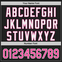 Laden Sie das Bild in den Galerie-Viewer, Uksn Individuelles Schwarz Pink-Weiß Klassischer Farbblock Seitenpanel-Streifen Authentisches Baseball-Trikot