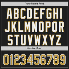 Laden Sie das Bild in den Galerie-Viewer, Uksn Individuelles Schwarz Altgold-Weiß Klassischer Farbblock Seitenpanel-Streifen Authentisches Baseball-Trikot