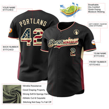 Laden Sie das Bild in den Galerie-Viewer, Uksn Individuelles Schwarz Vintage USA-Flagge Creme-Karmesinrot Klassischer Farbblock Seitenpanel-Streifen Authentisches Baseball-Trikot