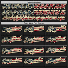 Laden Sie das Bild in den Galerie-Viewer, Uksn Individuelles Schwarz Vintage USA-Flagge Creme-Karmesinrot Klassischer Farbblock Seitenpanel-Streifen Authentisches Baseball-Trikot