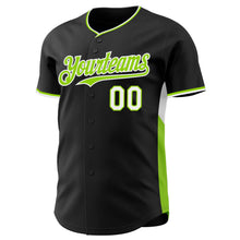 Laden Sie das Bild in den Galerie-Viewer, Uksn Individuelles Schwarz Neongrün-Weiß Klassischer Farbblock Seitenpanel-Streifen Authentisches Baseball-Trikot