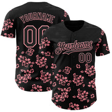 Laden Sie das Bild in den Galerie-Viewer, Uksn Individuelles Schwarz-Mittelpink Kirschblüten Sakura Authentisches Baseball-Trikot