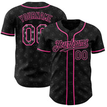 Laden Sie das Bild in den Galerie-Viewer, Uksn Individuelles Schwarz-Pink Kirschblüten Sakura Authentisches Baseball-Trikot