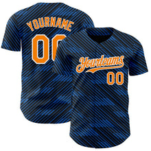 Laden Sie das Bild in den Galerie-Viewer, Uksn Individuelles Schwarz Bay Orange Royalblau-Weiß Frankreich-Stil Authentisches Baseball-Trikot