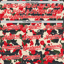 Laden Sie das Bild in den Galerie-Viewer, Uksn Individuelles Schwarz Feuerrot-Creme Halbe Camouflage Farbverlauf Authentisches Baseball-Trikot