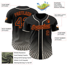 Laden Sie das Bild in den Galerie-Viewer, Uksn Individuelles Schwarz Creme-Orange Fließende Welle Psychedelischer Wirbel Authentisches Baseball-Trikot