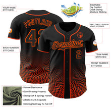 Laden Sie das Bild in den Galerie-Viewer, Uksn Individuelles Schwarz-Orange Fließende Welle Psychedelischer Wirbel Authentisches Baseball-Trikot