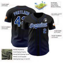 Laden Sie das Bild in den Galerie-Viewer, Uksn Individuelles Schwarz Royalblau-Weiß Fließende Welle Psychedelischer Wirbel Authentisches Baseball-Trikot