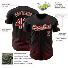 Laden Sie das Bild in den Galerie-Viewer, Uksn Individuelles Schwarz Karmesinrot-City Creme Fließende Welle Psychedelischer Wirbel Authentisches Baseball-Trikot