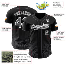 Laden Sie das Bild in den Galerie-Viewer, Uksn Individuelles Schwarz Stahlgrau-Weiß Fließende Welle Psychedelischer Wirbel Authentisches Baseball-Trikot
