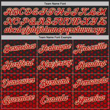 Laden Sie das Bild in den Galerie-Viewer, Uksn Individuelles Schwarz Rot-Creme Geometrisch Sechseckig Punkt Farbverlauf Funktions-T-Shirt
