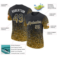 Laden Sie das Bild in den Galerie-Viewer, Uksn Individuelles Schwarz Gold-Weiß Buntes Funkeln Farbverlauf Punkte Funktions-T-Shirt
