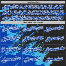 Laden Sie das Bild in den Galerie-Viewer, Uksn Individuelles Schwarz Gewitterblau Himmelblau-Weiß Pinselstrich Zerbrochen Spritzer Funktions-T-Shirt