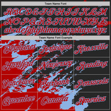 Laden Sie das Bild in den Galerie-Viewer, Uksn Individuelles Schwarz Rot-Hellblau Pinselstrich Zerbrochen Spritzer Funktions-T-Shirt