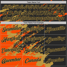 Laden Sie das Bild in den Galerie-Viewer, Uksn Individuelles Schwarz Orange-Altgold Pinselstrich Zerbrochen Spritzer Funktions-T-Shirt