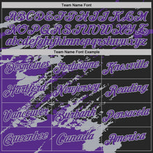 Laden Sie das Bild in den Galerie-Viewer, Uksn Individuelles Schwarz Violett-Grau Pinselstrich Zerbrochen Spritzer Funktions-T-Shirt