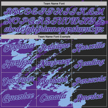 Laden Sie das Bild in den Galerie-Viewer, Uksn Individuelles Schwarz Violett-Hellblau Pinselstrich Zerbrochen Spritzer Funktions-T-Shirt