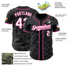 Laden Sie das Bild in den Galerie-Viewer, Uksn Individuelles Schwarz Weiß Stahlgrau-Pink Geometrischer Cyber-Sternenburst Authentisches Baseball-Trikot