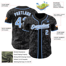 Laden Sie das Bild in den Galerie-Viewer, Uksn Individuelles Schwarz Hellblau Stahlgrau-Weiß Geometrischer Cyber-Sternenburst Authentisches Baseball-Trikot